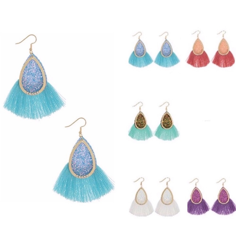 Sparkle Tassel Fringe Earrings